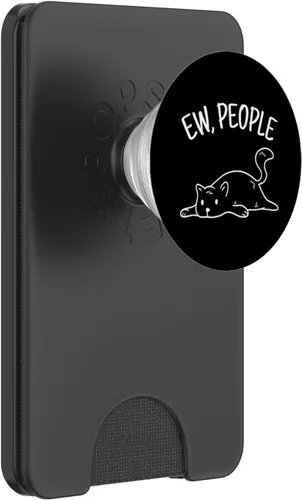 Miniatura 6 de Ew People Gato Gatos Meow Kitty Lovers Hate People Gift PopSockets MagSafe PopGrip para iPhone