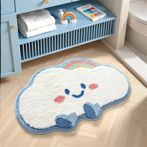 Miniatura 9 de Ankah Alfombras de baño, lujosas alfombras de ducha de microfibra suave y peluda, absorbentes y antideslizantes, alfombras de felpa para ducha