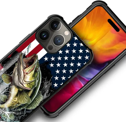 Miniatura 115 de DAIZAG Compatible con iPhone 13 Pro Max, Funda de TPU Protectora Anti-Arañazos Todo En Uno, Fundas para Hombre Mujer - Motivo de Madera Americana