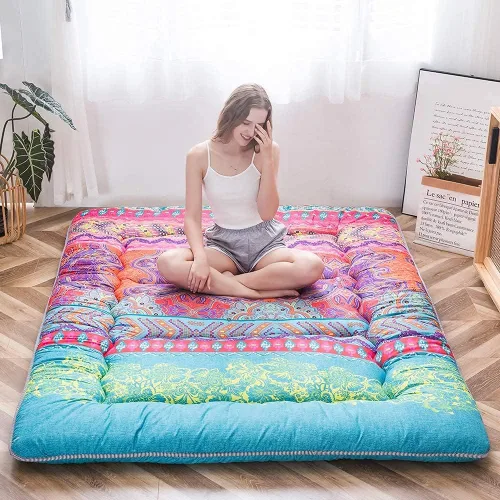 Miniatura 54 de MAXYOYO - Colchón de piso japonés, colchón tipo futón, colchón de tatami grueso, plegable, enrollable, colchón para niños y niñas, para dormitorio