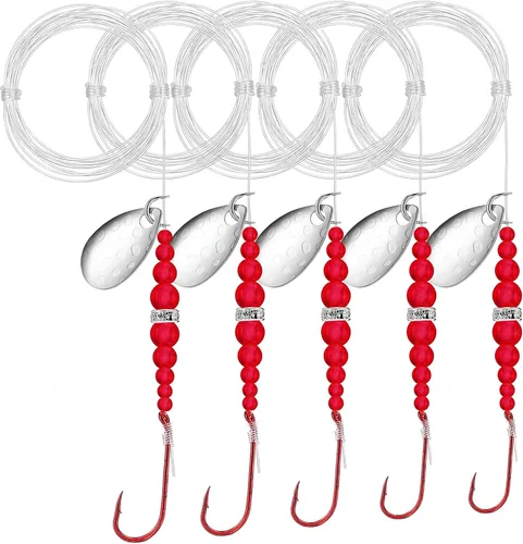 Soulchen 5 piezas de señuelo de pesca giratorio de cebo de plataforma, cuchillas de arnés de Walleye para hacer señuelos de pesca, cebo giratorio de