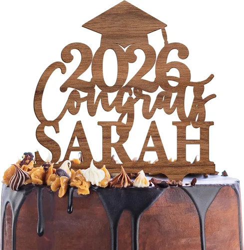 Miniatura 11 de Decoración personalizada para tartas de graduación – Decoración para tartas de graduación con nombre y fecha – Decoraciones acrílicas personalizadas