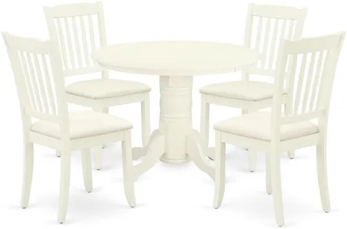 Miniatura 11 de East West Furniture SHDA3-BLK-C - Juego de mesa de comedor de 3 piezas para espacios pequeños que contiene una mesa de cocina redonda con pedestal