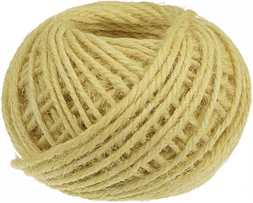 Miniatura 9 de uxcell Cuerda de yute natural de 0.039 in, 82 pies, 3 capas, cuerda de yute para manualidades y manualidades, para envolver adornos para decoración