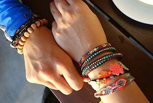 Miniatura 4 de KELITCH Pulsera de plata con 3 cuentas y nácar turquesa, hecha a mano, nueva joyería, Turquesa creada, turquesa creada