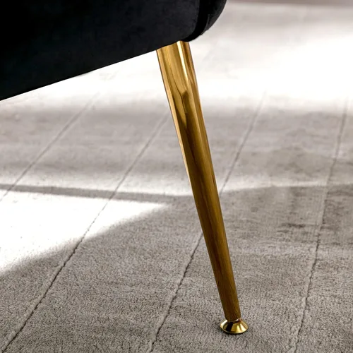 Miniatura 9 de WO Home Furniture - Silla decorativa de terciopelo copetudo de 25 pulgadas de ancho con patas de metal dorado resistentes a la corrosión, asiento