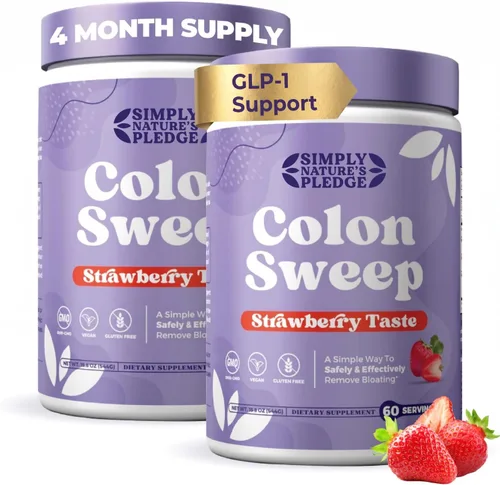 Miniatura 10 de ColonSweep Polvo de cáscara de psyllium de fresa GLP-1 Soporte para control del apetito, salud intestinal y alivio de la hinchazón, probiótico