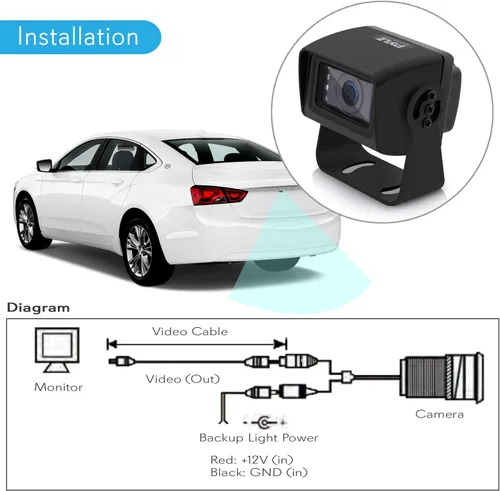 Miniatura 2 de Sistema de cámara de reserva de visión trasera – Mini estacionamiento con licencia inversa de vehículo de coche con resolución de 656 x 492p 480