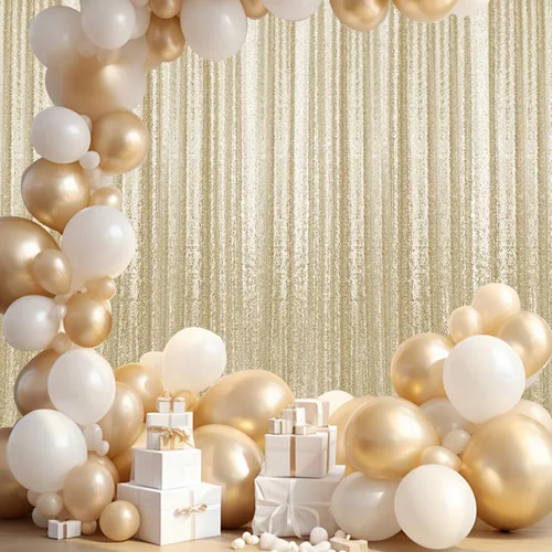 Miniatura 66 de 2 paneles de cortinas de fondo de lentejuelas verdes de 8 pies, cortinas de fondo de fotografía con purpurina para decoración de Navidad, boda