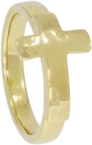 Miniatura 2 de Anillo de plata de ley 925 con diseño simple y cruz divina para mujer