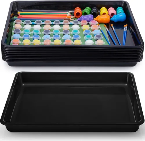 Miniatura 19 de Hoteam Bandeja organizadora de almacenamiento plana, bandeja de papel para aula, organizador de archivos apilable de plástico para escuela, oficina