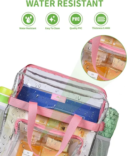 Miniatura 29 de MAY TREE Bolsa transparente para eventos en estadios de 12 x 6 x 12 pulgadas, bolsa de almuerzo transparente con correas reforzadas para trabajo