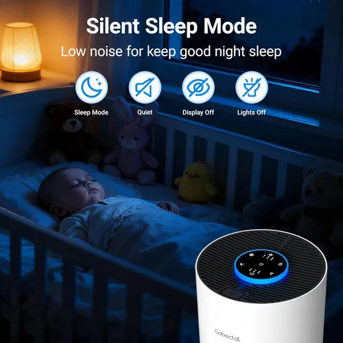 Miniatura 5 de Purificadores de aire para dormitorio y hogar, limpiador de aire Cobectal con filtro H14 True HEPA 3 en 1 para habitación de hasta 1050 pies
