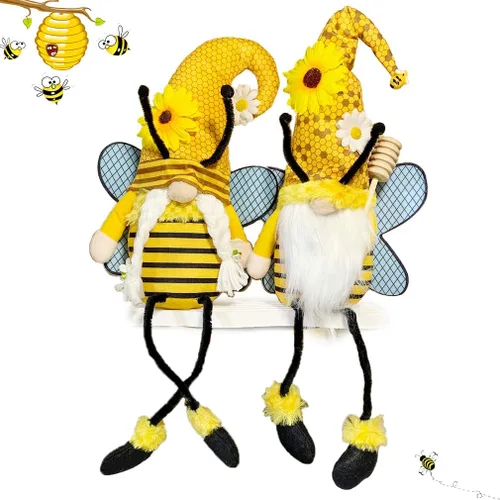 Miniatura 11 de 2 piezas de decoración de gnomos de primavera y verano, exquisito tamaño más pequeño de 7.5 pulgadas, decoración de gnomo de primavera y verano