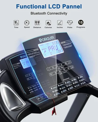 Miniatura 6 de Auto Incline BORGUSI Treadmill, Heavy Duty Treadmill for Home, Wide Belt