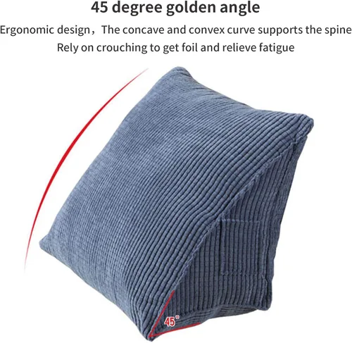 Miniatura 3 de Almohada de lectura de cuña suave, cojín triangular de pana para respaldo, posicionamiento para sofá, cama, silla de oficina, almohada de apoyo