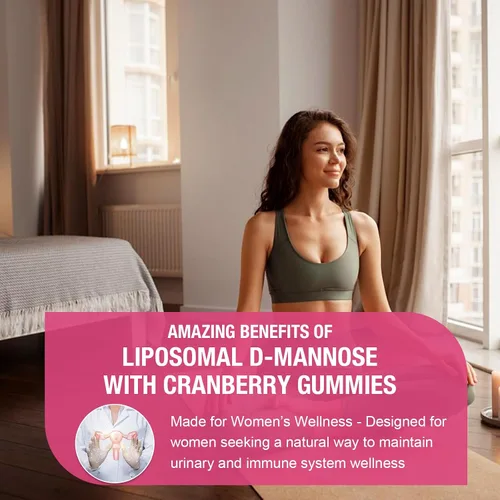 Miniatura 4 de Paquete de 2 gomitas liposomales D-manosa de 4000 mg complejo de arándano 1500 mg e hibisco, fórmula de alta potencia para mujeres tracto urinario