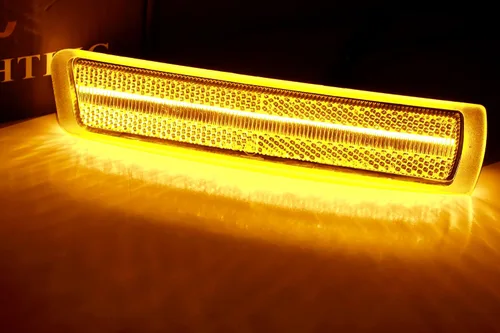 Miniatura 2 de iJDMTOY Luces de marcador laterales con tira LED ámbar para parachoques delantero semidansparente compatible con BMW Z3 Roadster convertible