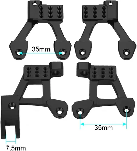 Miniatura 2 de RCLions Torres de choque ajustables delanteras y traseras de aluminio, aros de choque para Axial SCX10 ii actualizaciones 90046/90047 escala 1/10 RC