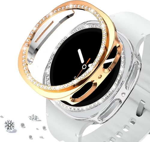 Miniatura 12 de DEALELE Paquete de 1 + 3 fundas y protector de pantalla compatible con Samsung Galaxy Watch FE / 5/4 de 1.575 pulgadas, funda protectora