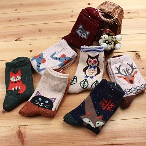 Miniatura 2 de JOYCA & Co. - 3-5 pares de calcetines de invierno gruesos de algodón de lana abrigada para mujer
