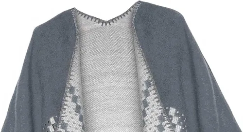 Miniatura 48 de Urban CoCo Poncho de colores para mujer, chal con frente abierto, color en bloques