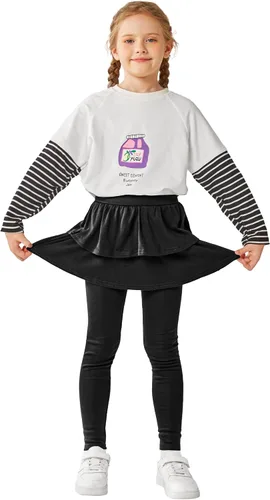 Miniatura 5 de Resinta Leggings sin pies para niñas con falda de volantes, falda elástica con volantes, pantalón encantador para niñas