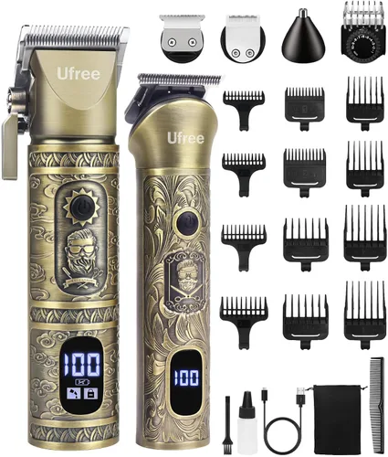 Ufree Cortapelos para hombres profesionales con recortador de barba, juego de cortapelos y recortadoras, afeitadoras eléctricas para hombres, kit de