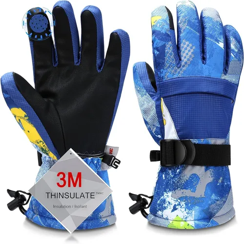 Guantes de esquí, guantes de nieve impermeables y transpirables más cálidos para clima frío, se adaptan tanto a hombres como a mujeres, para padres