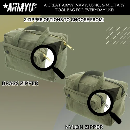 Miniatura 5 de Bolsa de herramientas de lienzo resistente, bolsa de transporte de campo militar, bolsa de almacenamiento de suministro de propósito general