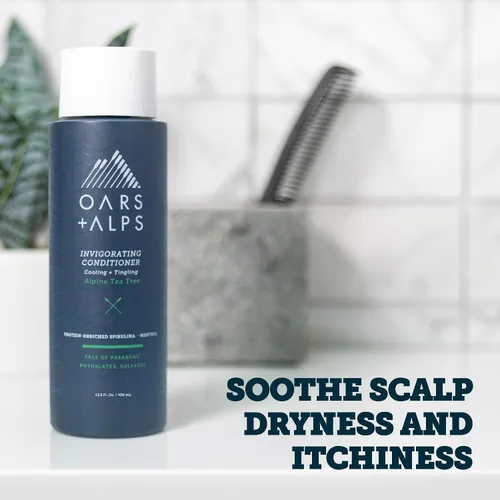 Miniatura 7 de Oars + Alps Acondicionador sin sulfato para hombre, infundido con aceite de hamamelis y árbol de té, árbol de té alpino, 13.5 onzas líquidas