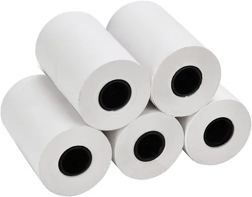 Miniatura 5 de (5 paquetes de 10 rollos) rollos de papel térmico de 2 1/4 x 55 (50 rollos) especialmente hechos para Clover Flex Mini, Square Terminal, Ingenico VX