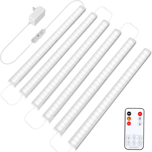 Miniatura 8 de maylit Luces para debajo del gabinete enchufables, 3 piezas de iluminación ultra fina de 12 pulgadas para debajo del gabinete, luces blancas cálidas