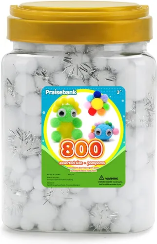 Miniatura 14 de Praisebank 300 pompones de 1 pulgada para artes y manualidades, manualidades en tarro