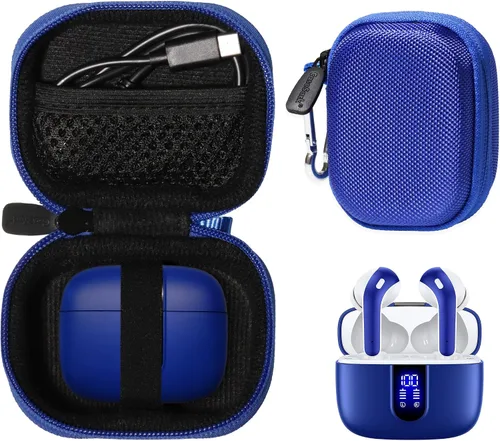 Miniatura 12 de Funda para auriculares Bluetooth TAGRY X08 True Wireless Earbuds 60H, bolsillo de malla para cable de carga (oro rosa)