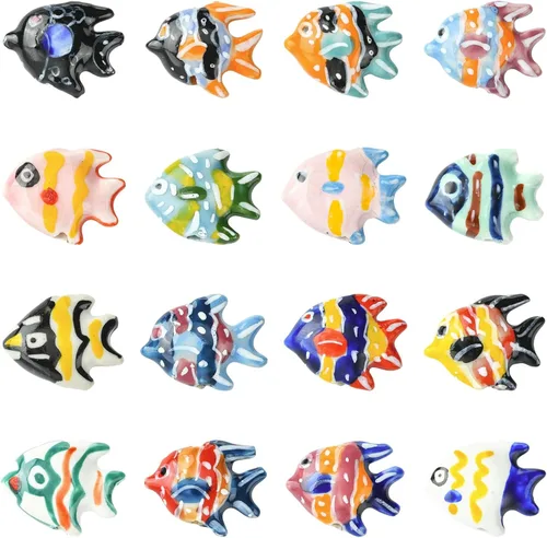 Miniatura 12 de LiQunSweet 10 pcs 10 Colors Handmade Ceramic Porcelain Fish Beads Ocean Animals Spacer Beads for DIY Jewelry Bracelet Necklace Earring Crafts Bag
