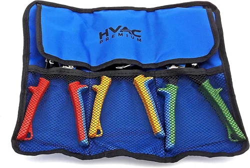 Miniatura 2 de HVAC Premium Juego de tijeras de aviación – 3 piezas de tijeras de estaño resistentes para HVAC, chapa, techos, alambre, acero CR-V, asas