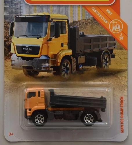 Miniatura 2 de Matchbox Construction Series Man TGS Camión volquete 2/20, amarillo