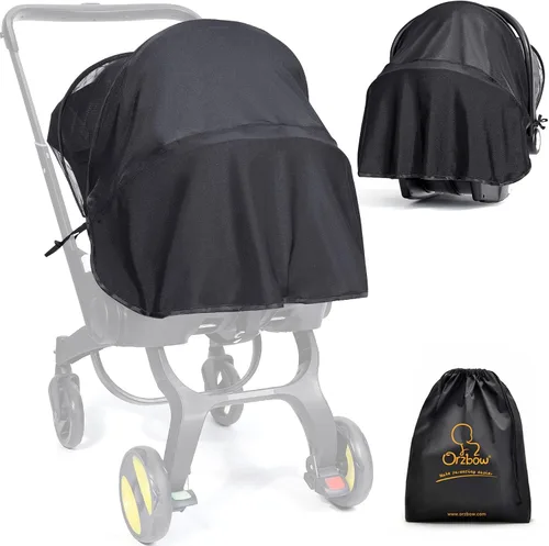 Miniatura 6 de Orzbow Mosquitera de bebé para asiento de automóvil Doona Funda de asiento de automóvil infantil de verano Funda de malla transpirable para Negro