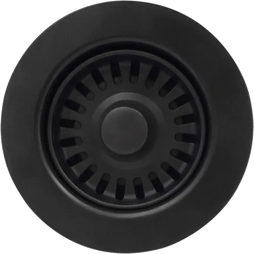 GZILA Colador y tapón de drenaje para fregadero de cocina de 3-1/2 pulgadas, color negro mate con cesta de basura extraíble a juego para fregaderos