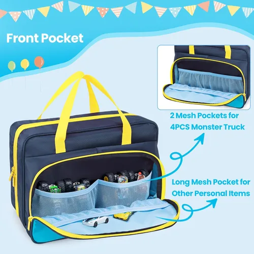Miniatura 3 de CURMIO Estuche de transporte compatible con camiones Monster Jam, bolsa portátil a escala 1:64 Monster Truck con capacidad para 34 autos de juguete