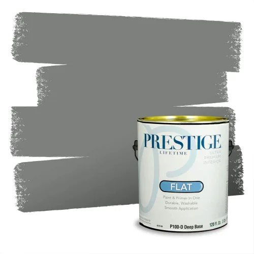 Miniatura 206 de Prestige Paints - Pintura exterior e imprimación en uno, 1 galón, plano, compatibilidad comparable con el color menta «Whipped Mint» de Behr