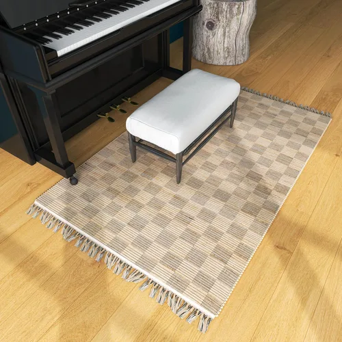 Miniatura 18 de Eco Crave Alfombra de pasillo de yute de 2,6 x 8 pies – Alfombra de diseño geométrico 100% natural de yute trenzada a mano, alfombra de acento