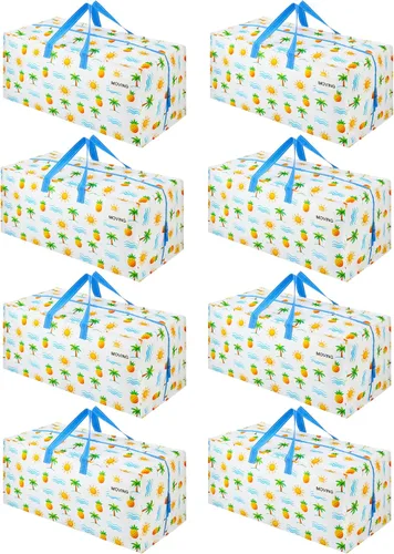 Miniatura 16 de VENO Paquete de 2 bolsas de mudanza, correas de mochila, mudanza, cajas de almacenamiento universitario, con tapas, resistentes, extragrandes, asas