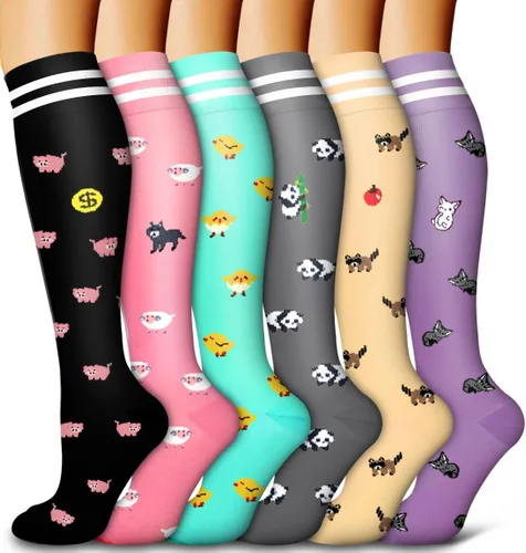 Miniatura 57 de 6 Pack Copper Compression Socks for Women and Men Circulation-Best Support for Medical, Running,Nursing,Athletic