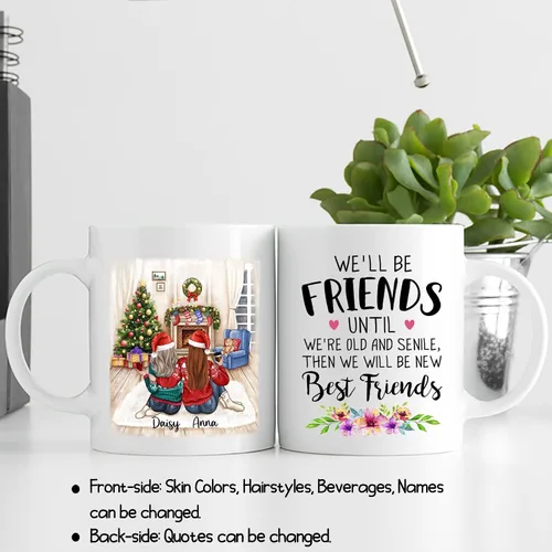 Miniatura 5 de Taza de café personalizada de la amistad para mejor amiga, regalo de taza del día de Galentine, regalo de taza de Navidad, taza de café