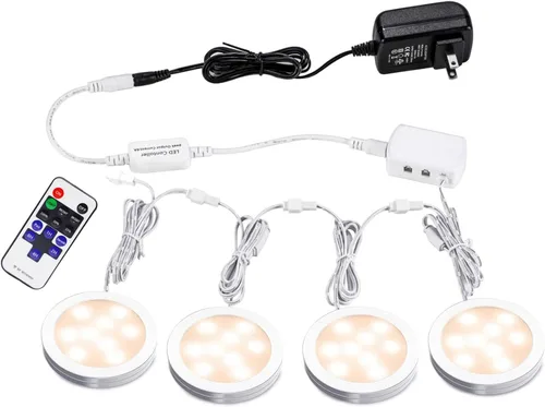 Miniatura 8 de AIBOO - juego enlazable de ledes para colocar debajo del gabinete, luces con soporte delgadas de aluminio de 12 V con control remoto RF inalámbrico