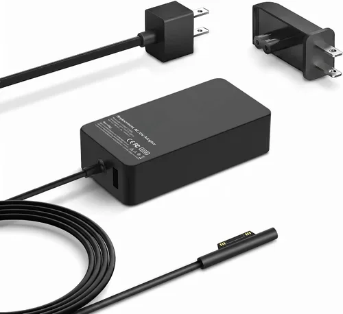 65W Microsoft Surface Charger Pro/Laptop/Book/Go Replacement AC Adapter | Fits Surface Pro1-11, Laptop1-7, Book1-3, Go1-3, 65W works with 44W/36W,
