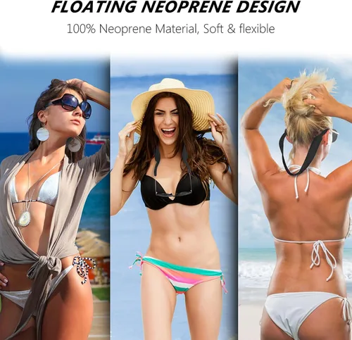 Miniatura 3 de YR Correas de gafas de sol con patrón floral, material de neopreno suave y duradero, retenedores flotantes para gafas, 3 paquetes.