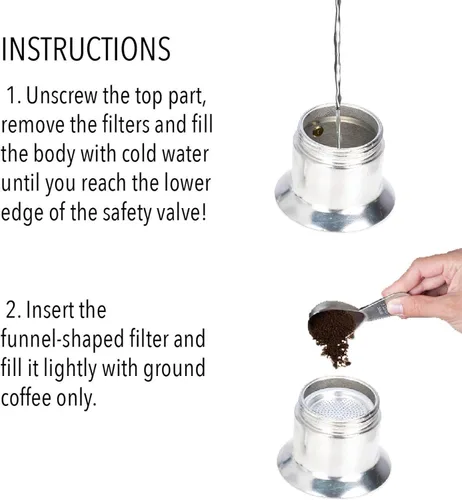 Miniatura 5 de Diydeg Olla de un solo tubo, 1 taza de aleación de aluminio de 1.7 fl oz, cafetera italiana, cafetera clásica para estufa, olla exprés para café